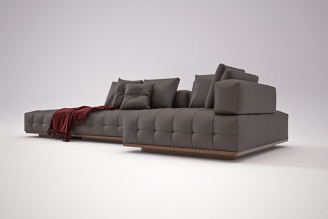 Modern Leather Sofa 3D model