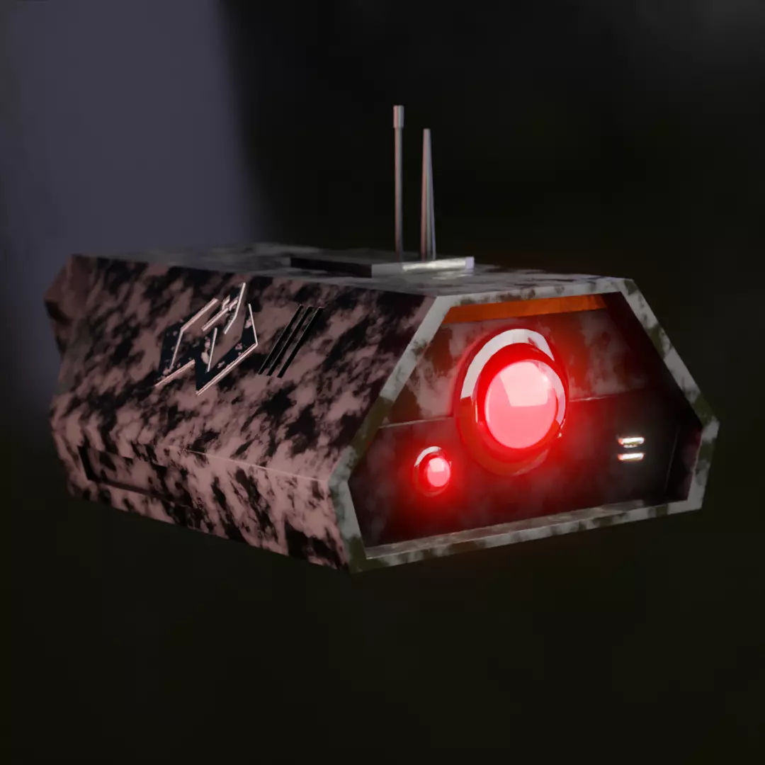 Flying Animated Drone 3D model_0