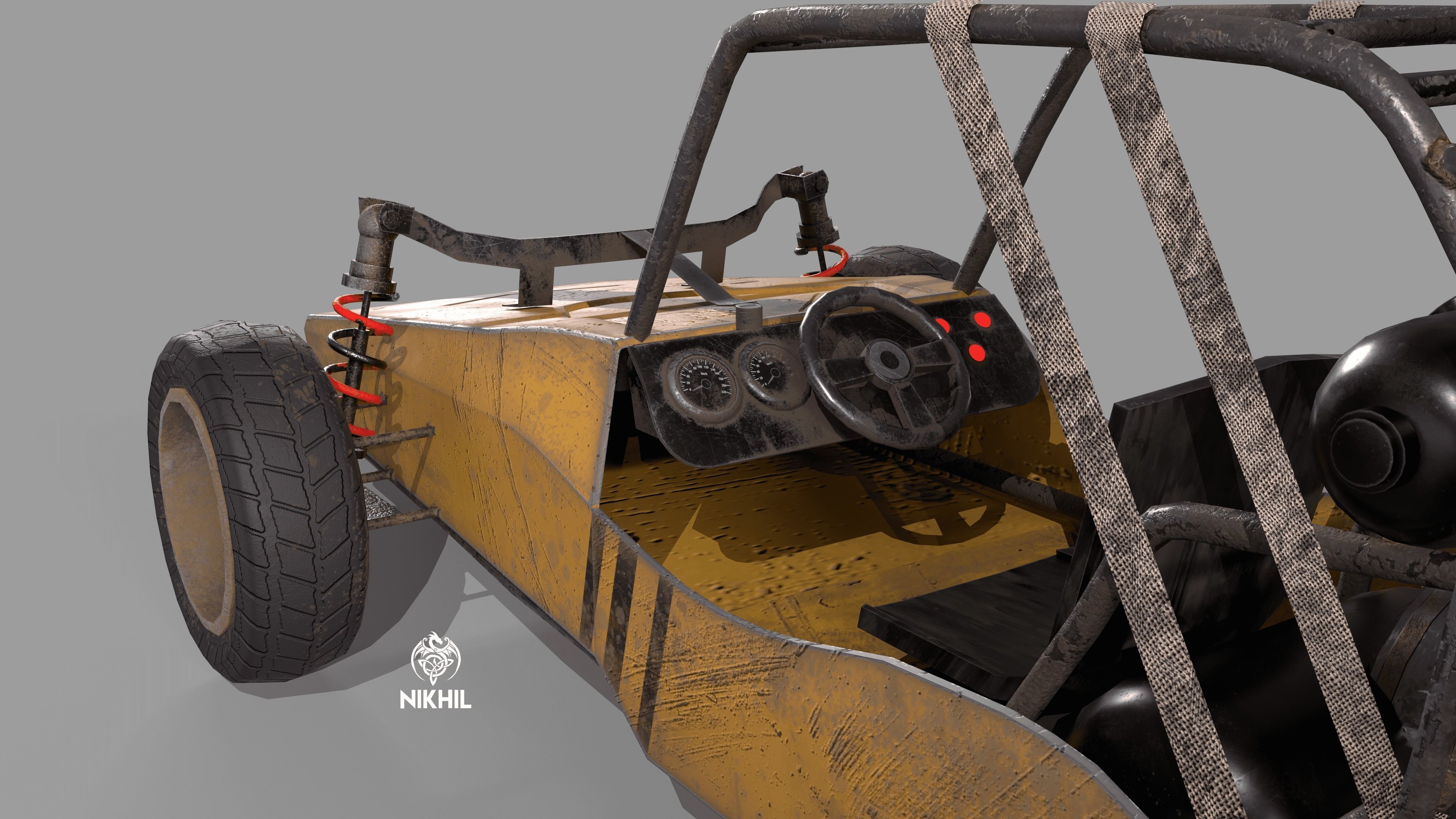 Buggy game ready asset Low-poly 3D model_6