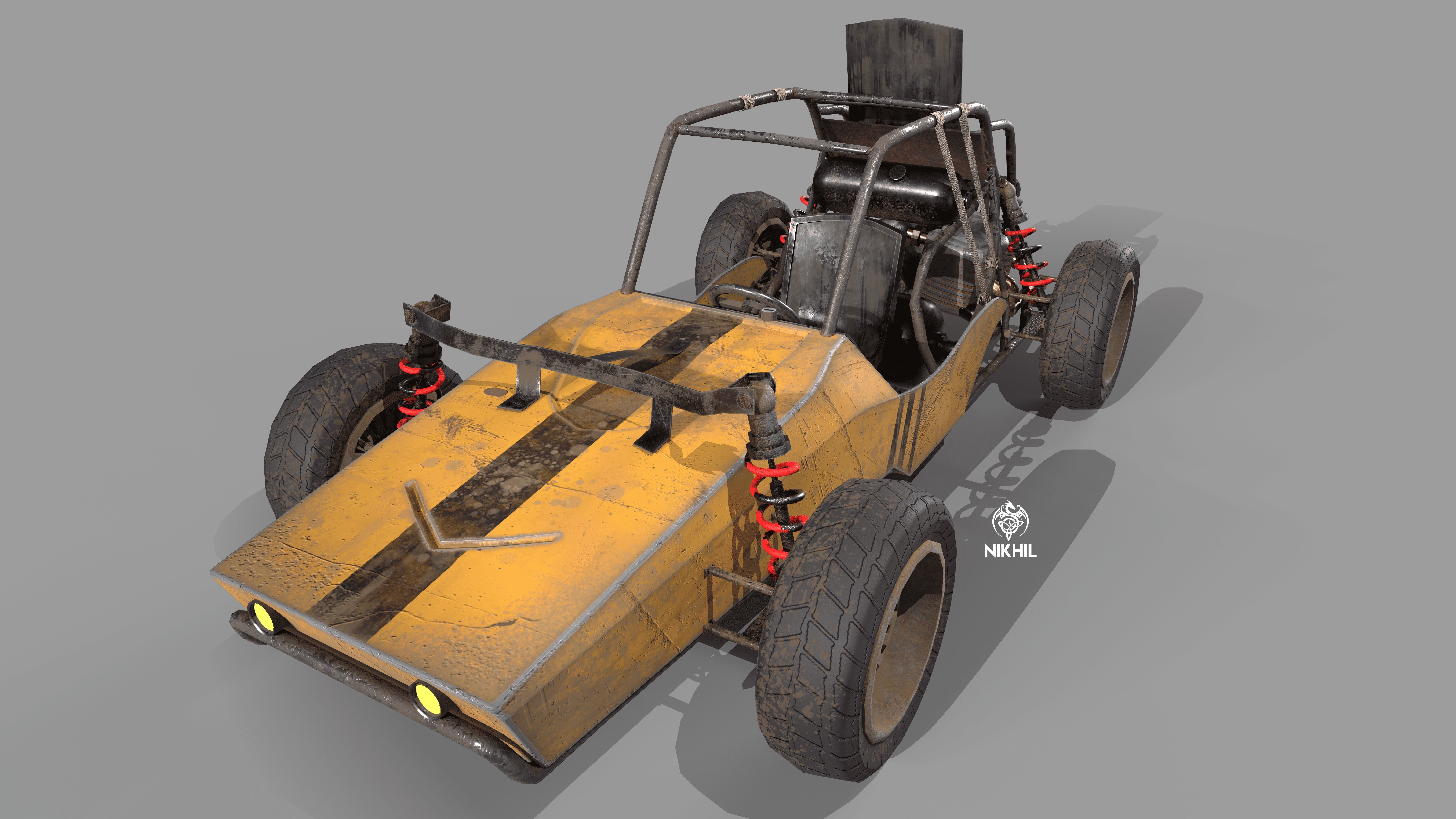 Buggy game ready asset Low-poly 3D model_2