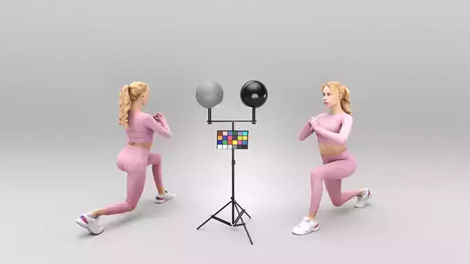 Fitness woman working out in gym 434