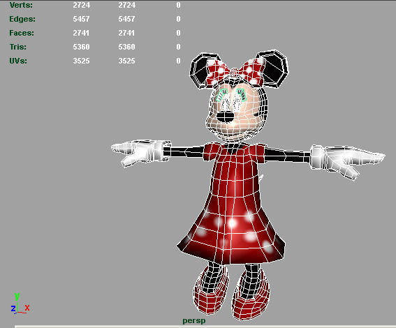 Minnie Mouse AAA Low-poly 3D model_33