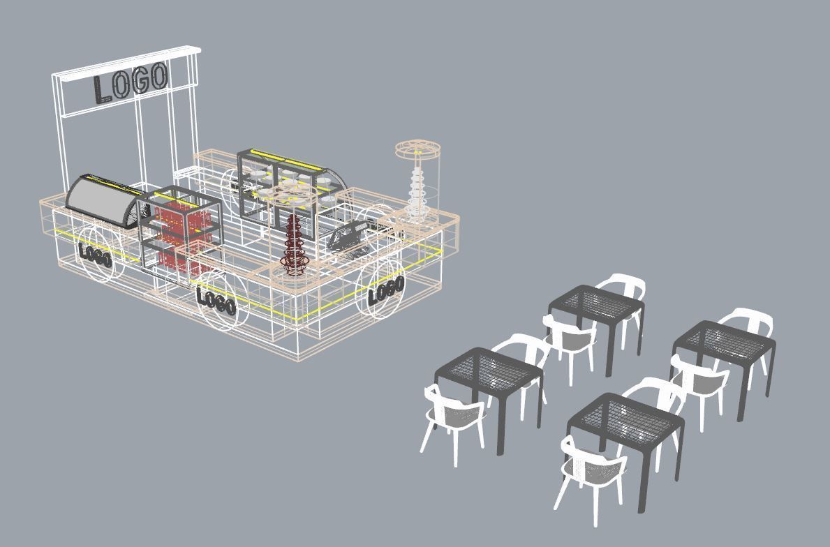 Kiosk Chocolate Bar Booth 3D model_4