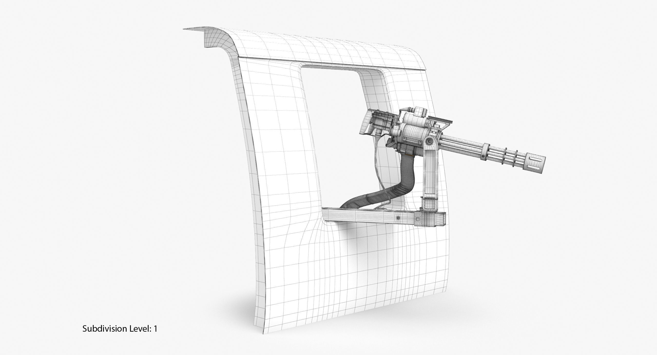 M134 Helicopter Mount System Clean Low-poly 3D model_16