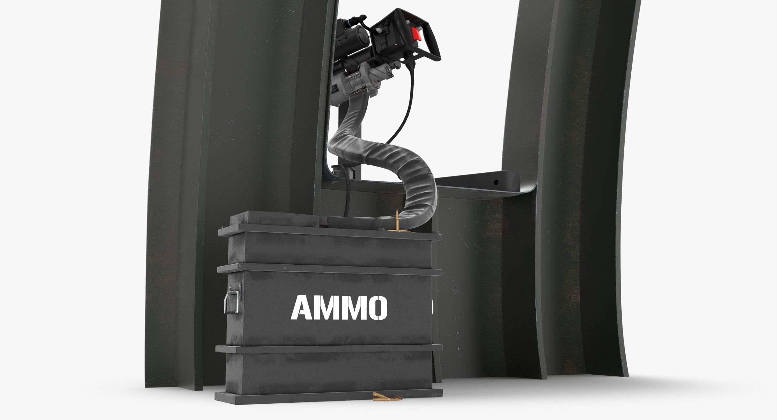 M134 Helicopter Mount System Clean Low-poly 3D model_23