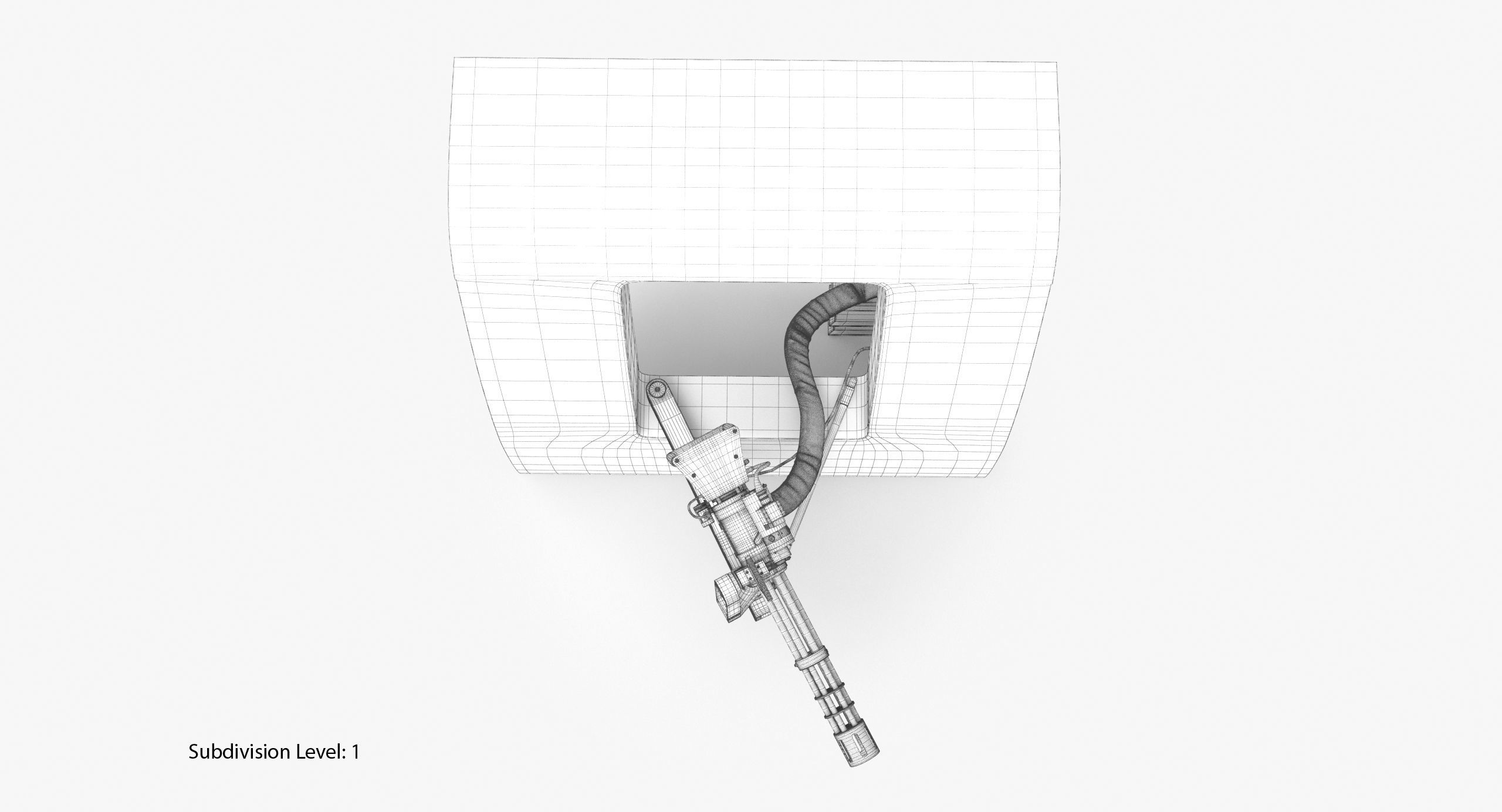M134 Helicopter Mount System Clean Low-poly 3D model_28