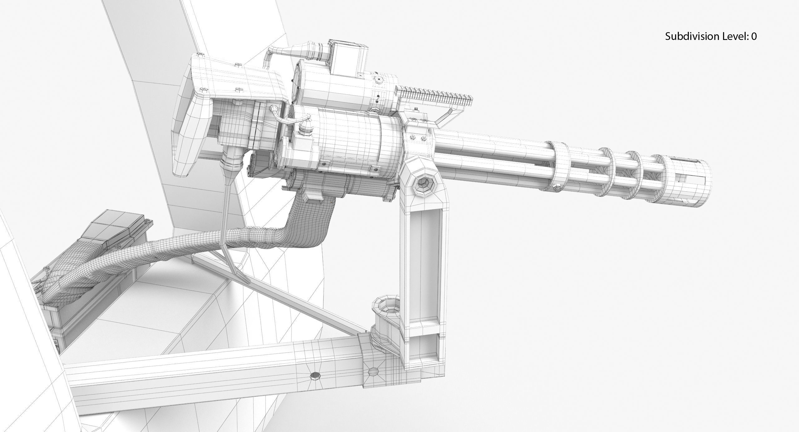 M134 Helicopter Mount System Clean Low-poly 3D model_18