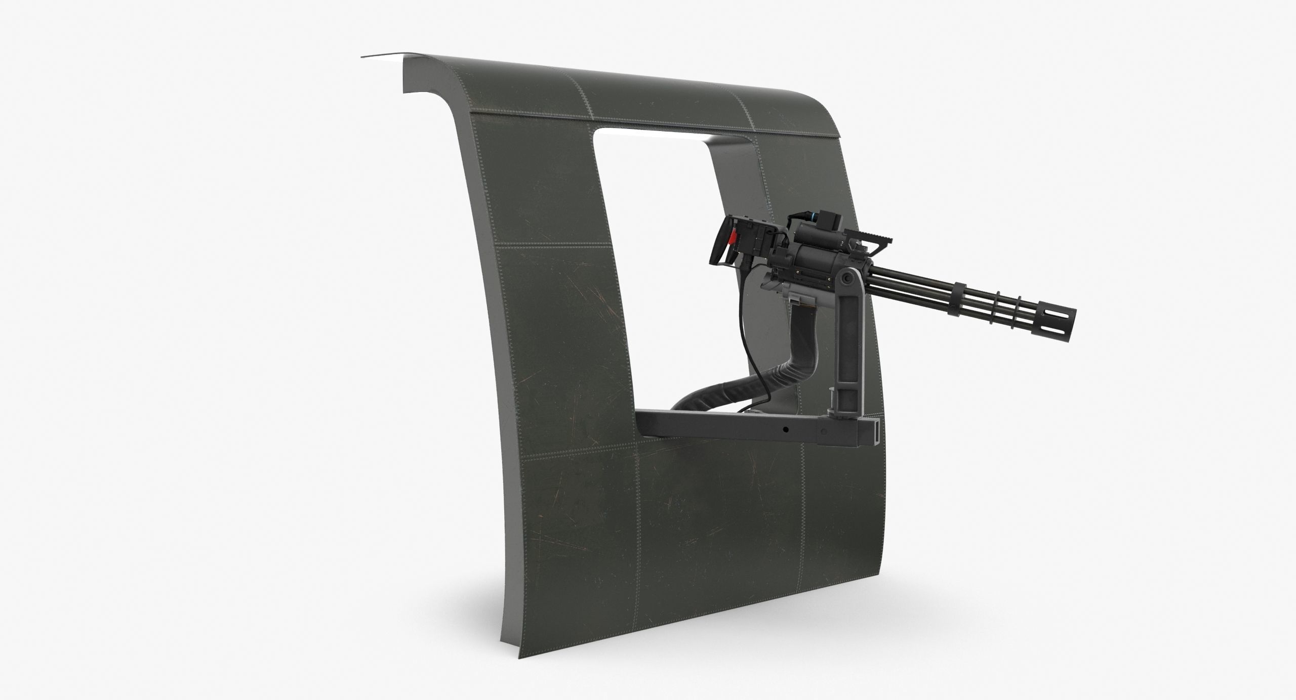 M134 Helicopter Mount System Clean Low-poly 3D model_14