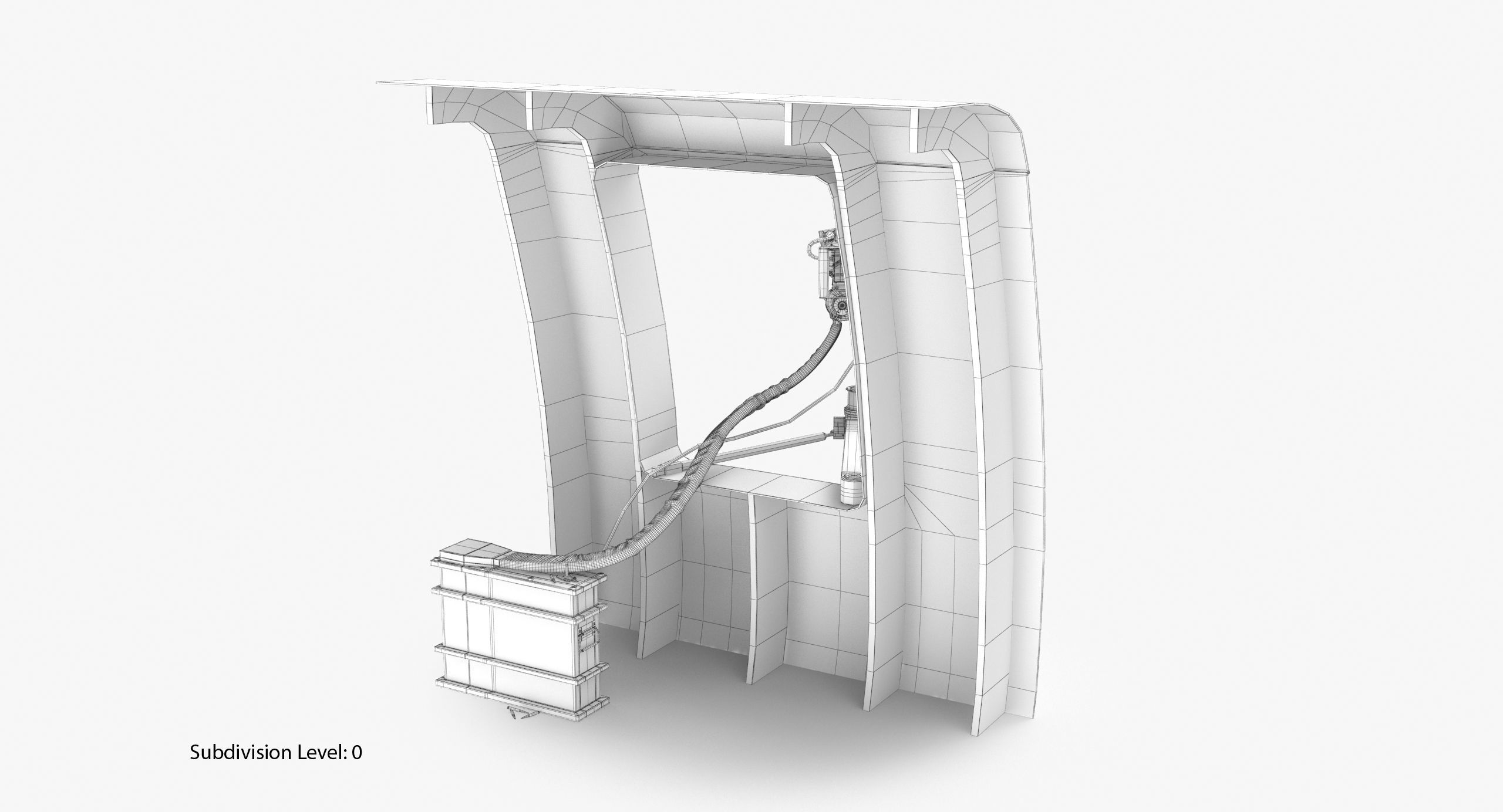 M134 Helicopter Mount System Clean Low-poly 3D model_12