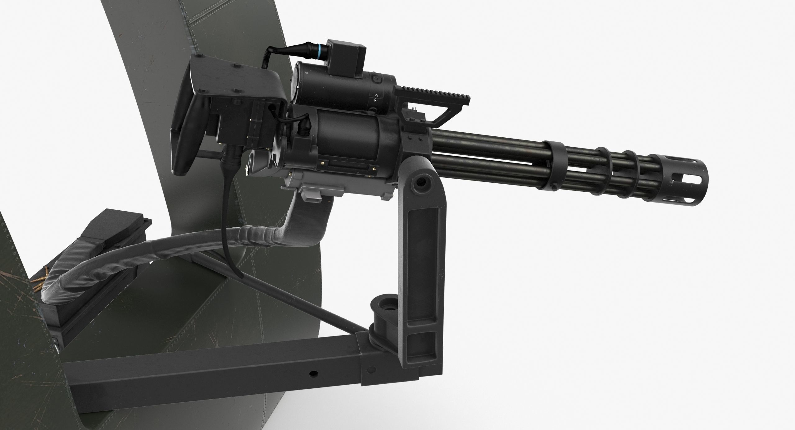 M134 Helicopter Mount System Clean Low-poly 3D model_17