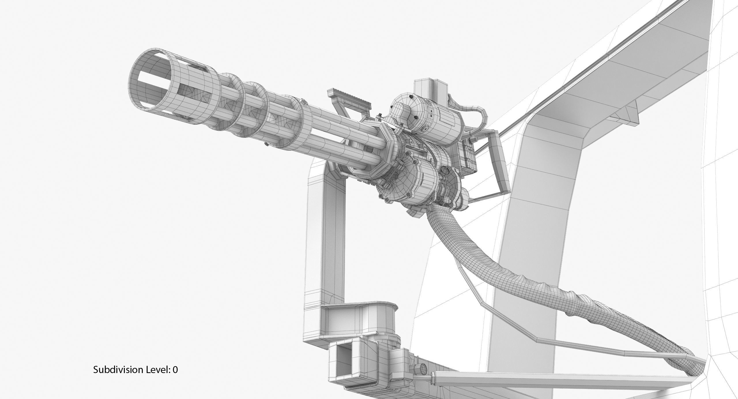 M134 Helicopter Mount System Clean Low-poly 3D model_21