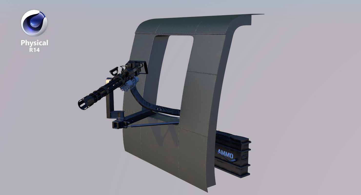 M134 Helicopter Mount System Clean Low-poly 3D model_1
