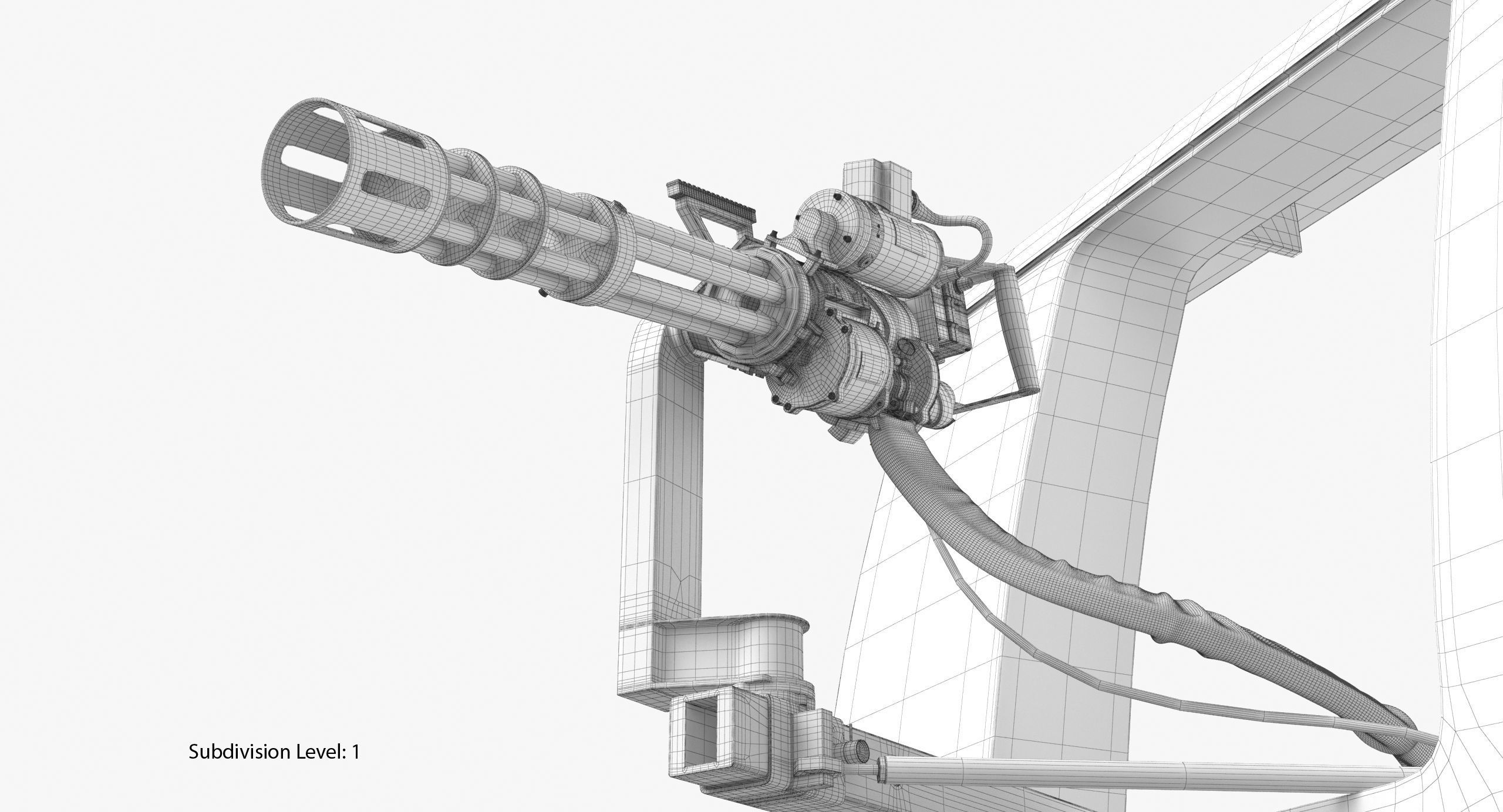 M134 Helicopter Mount System Clean Low-poly 3D model_22