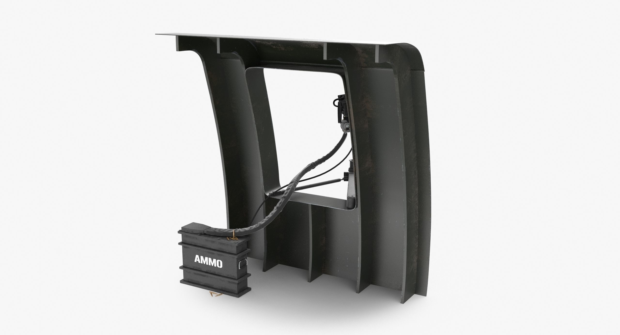 M134 Helicopter Mount System Clean Low-poly 3D model_11