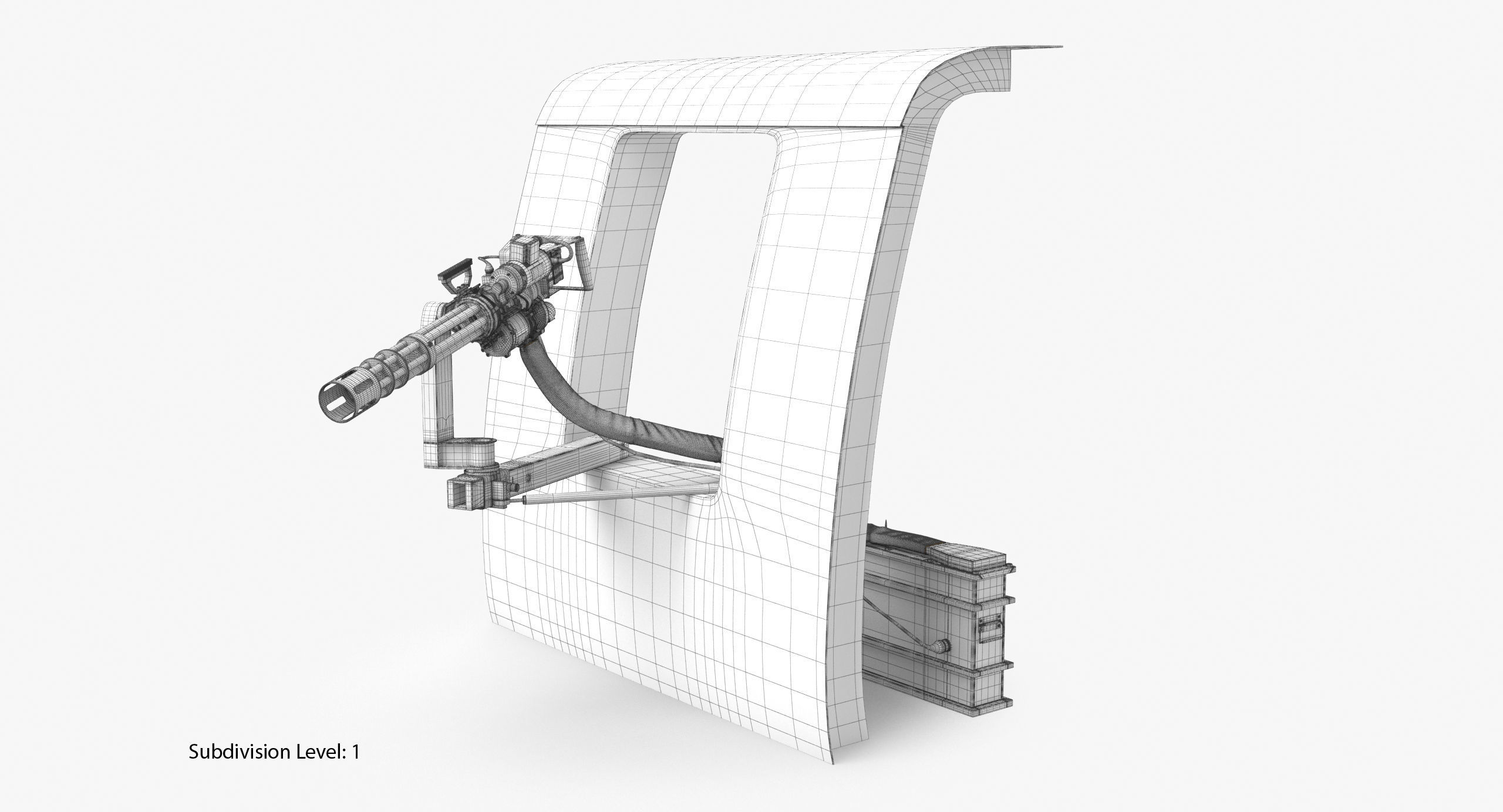 M134 Helicopter Mount System Clean Low-poly 3D model_7