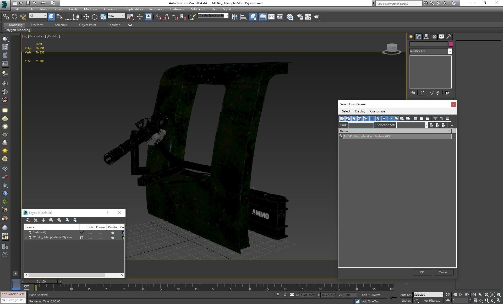 M134 Helicopter Mount System Clean Low-poly 3D model_33