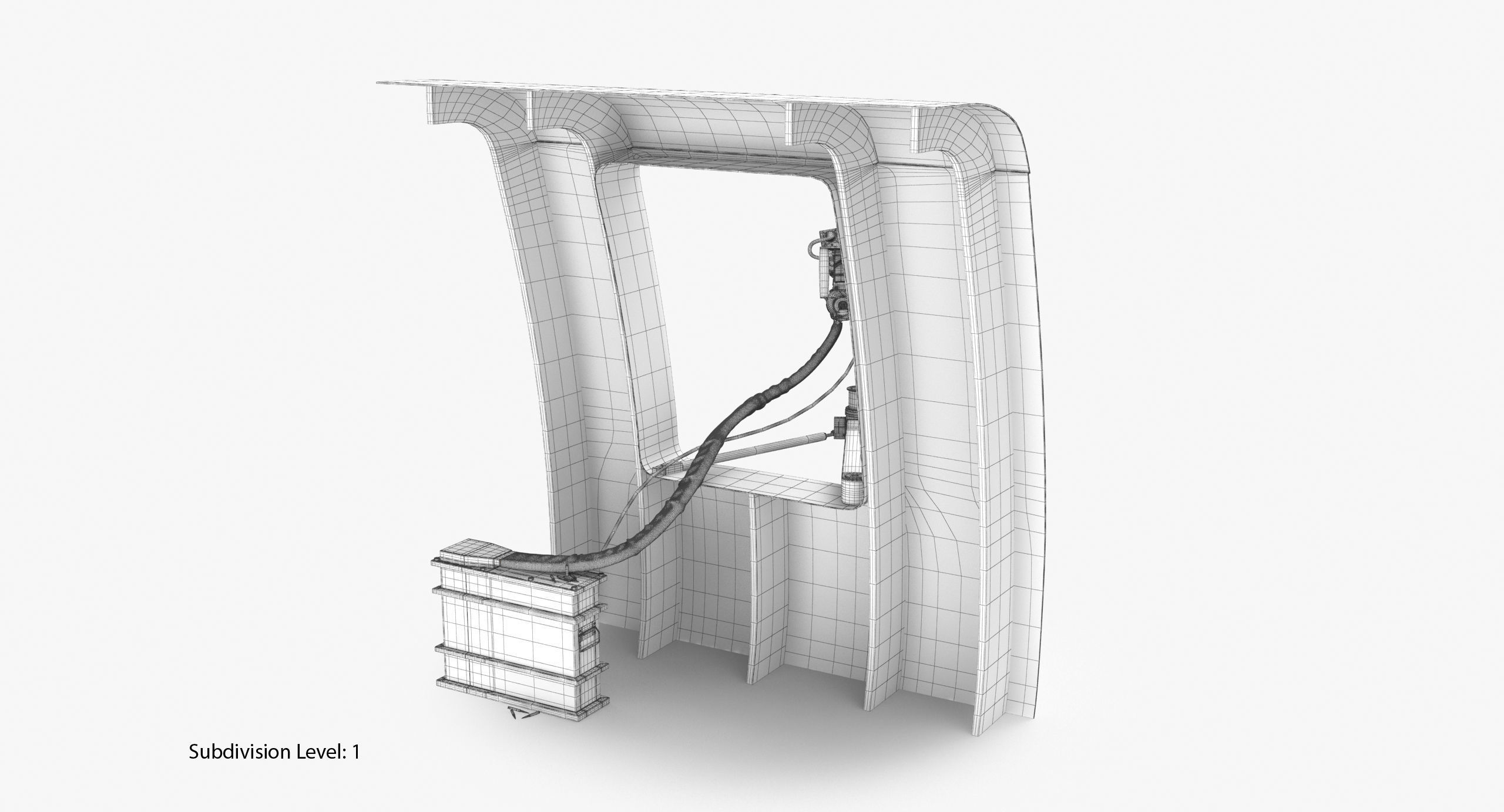 M134 Helicopter Mount System Clean Low-poly 3D model_13