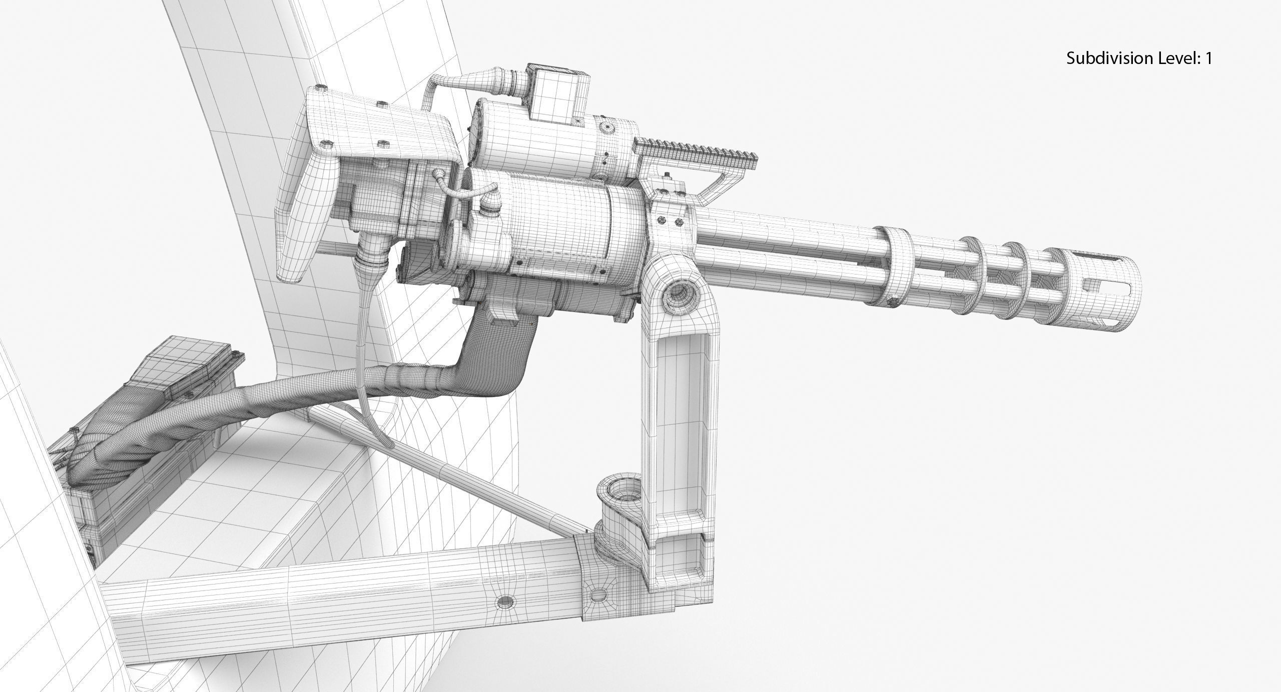 M134 Helicopter Mount System Clean Low-poly 3D model_19