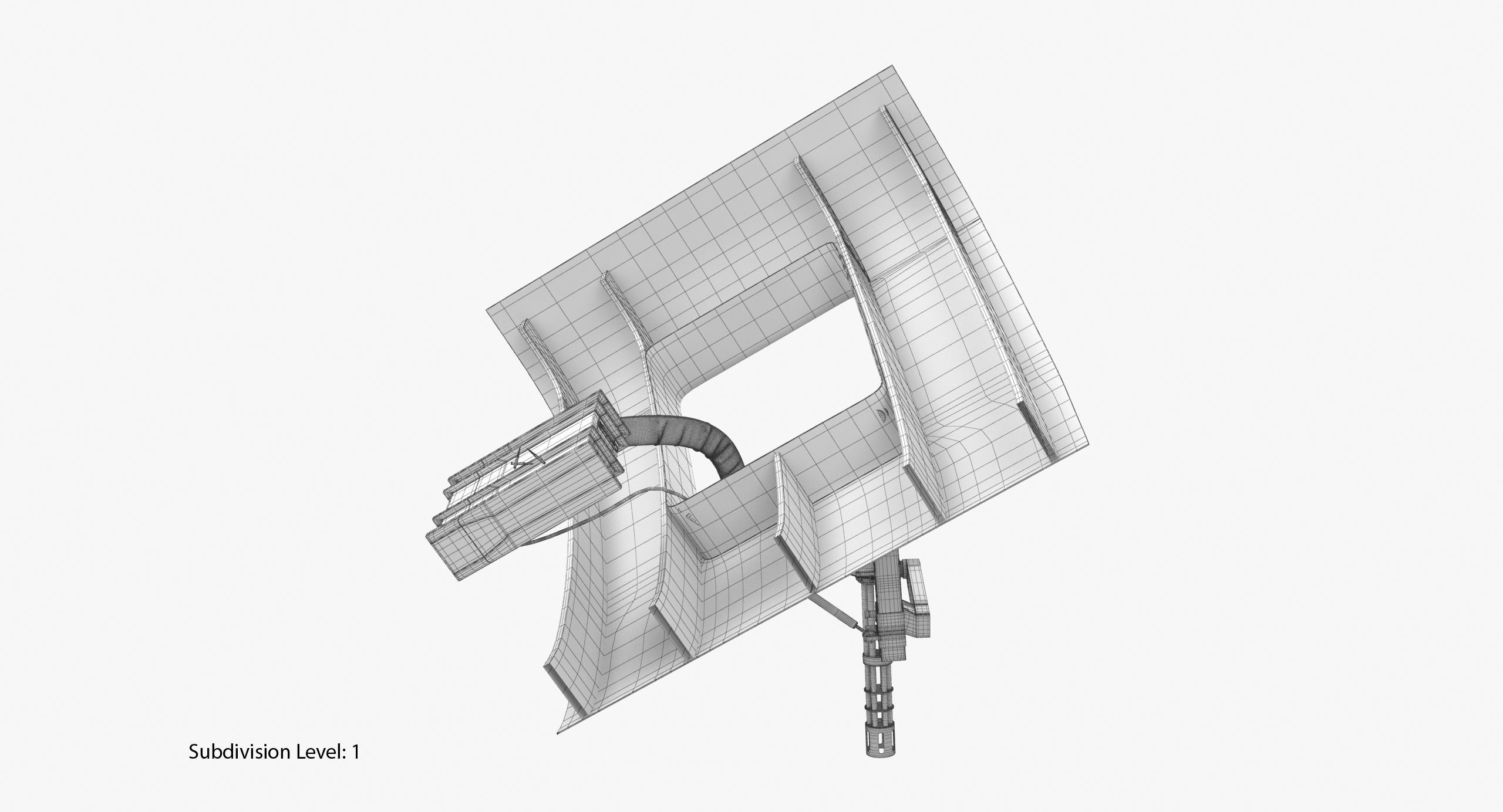 M134 Helicopter Mount System Clean Low-poly 3D model_31