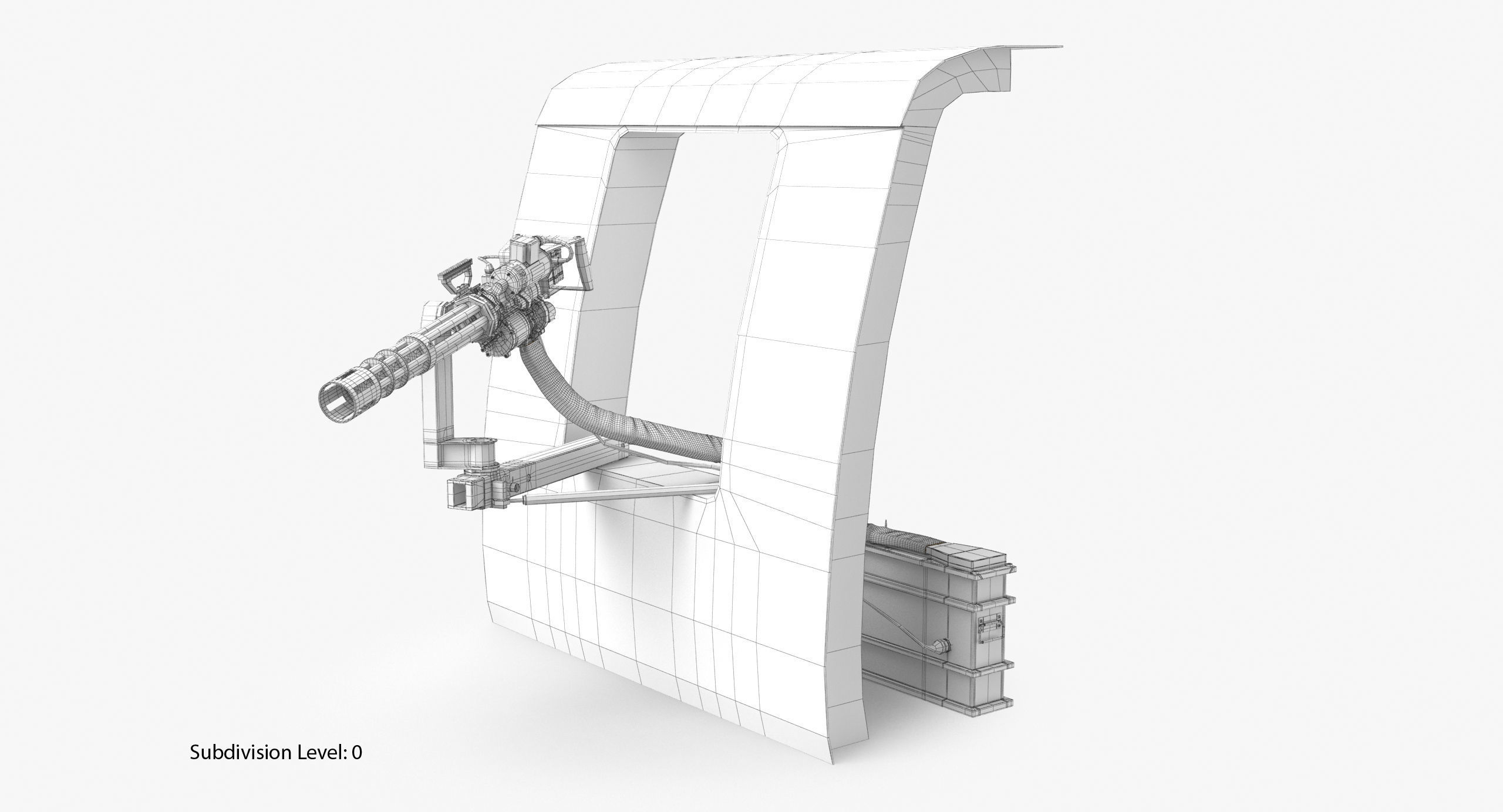 M134 Helicopter Mount System Clean Low-poly 3D model_6