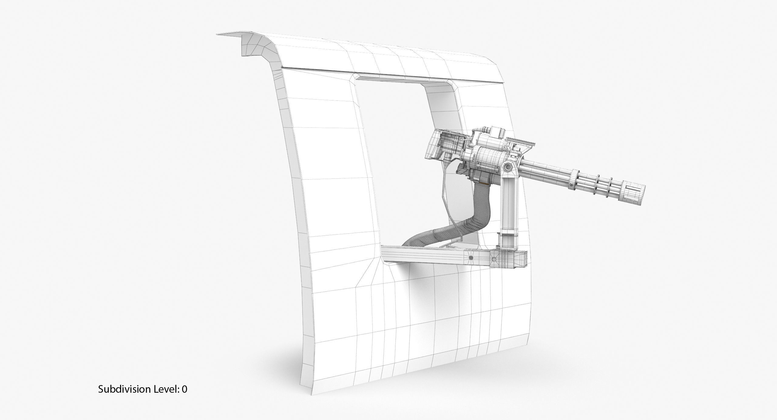 M134 Helicopter Mount System Clean Low-poly 3D model_15