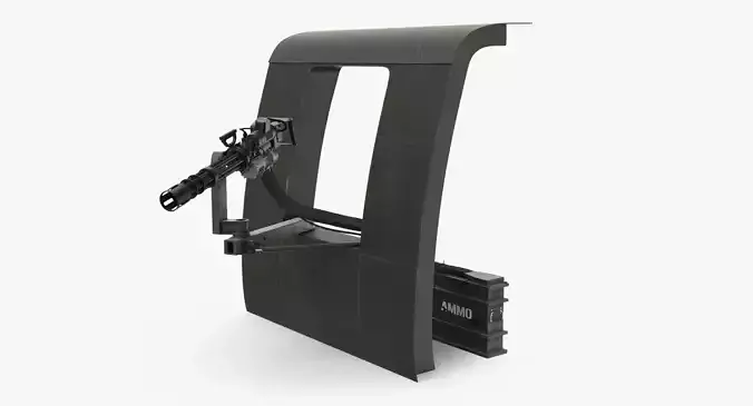 M134 Helicopter Mount System Dirt Low-poly 3D model