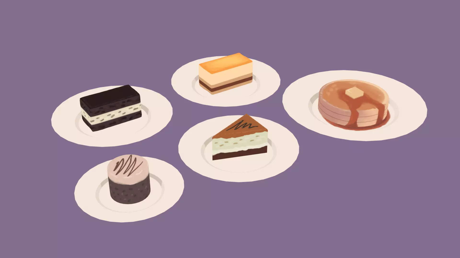 Stylized Cake BH Series 01 Low-poly 3D model_0