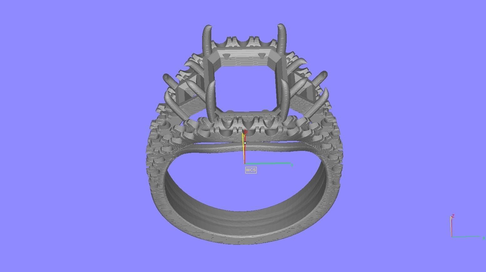 Three Stone Micro Prong Setting Ring for Men 3D print model_14