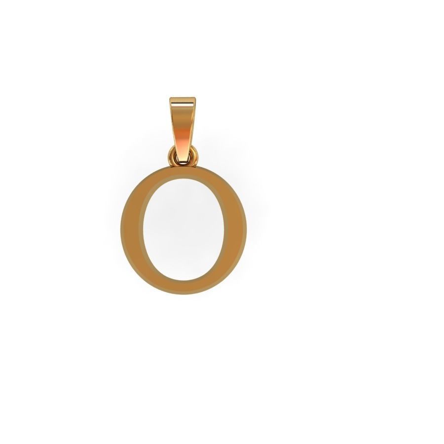 O letter pendant 3D print model_1
