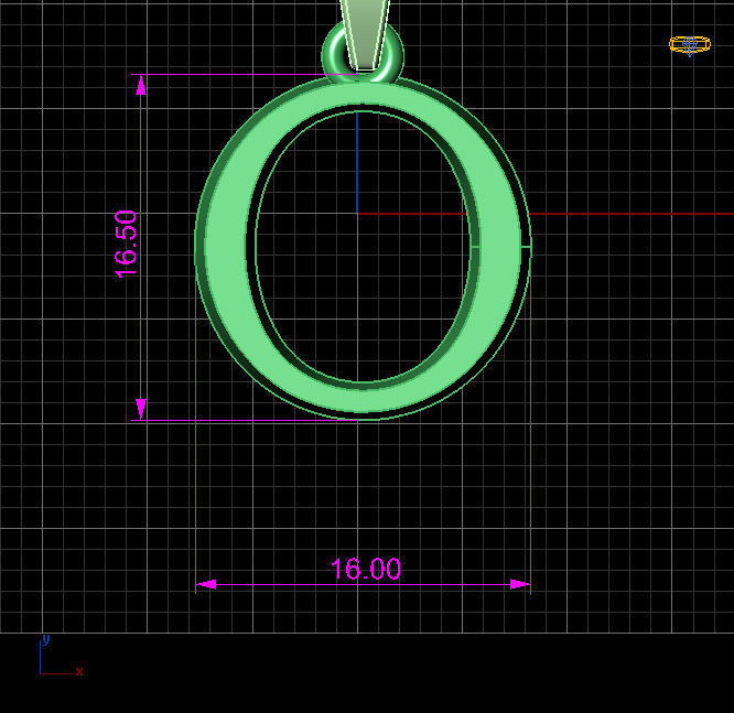 O letter pendant 3D print model_2