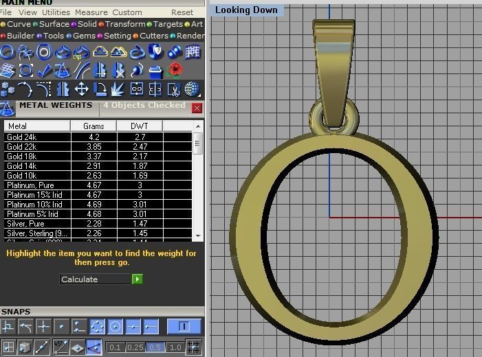 O letter pendant 3D print model_7