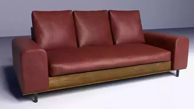 3 Sofas In High Poly