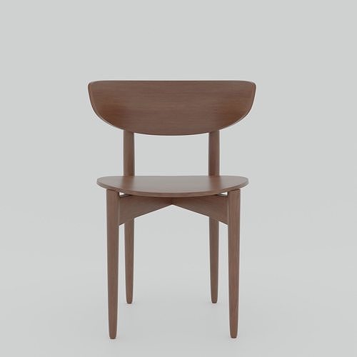 Herman Wood Dining Chair Low-poly 3D model