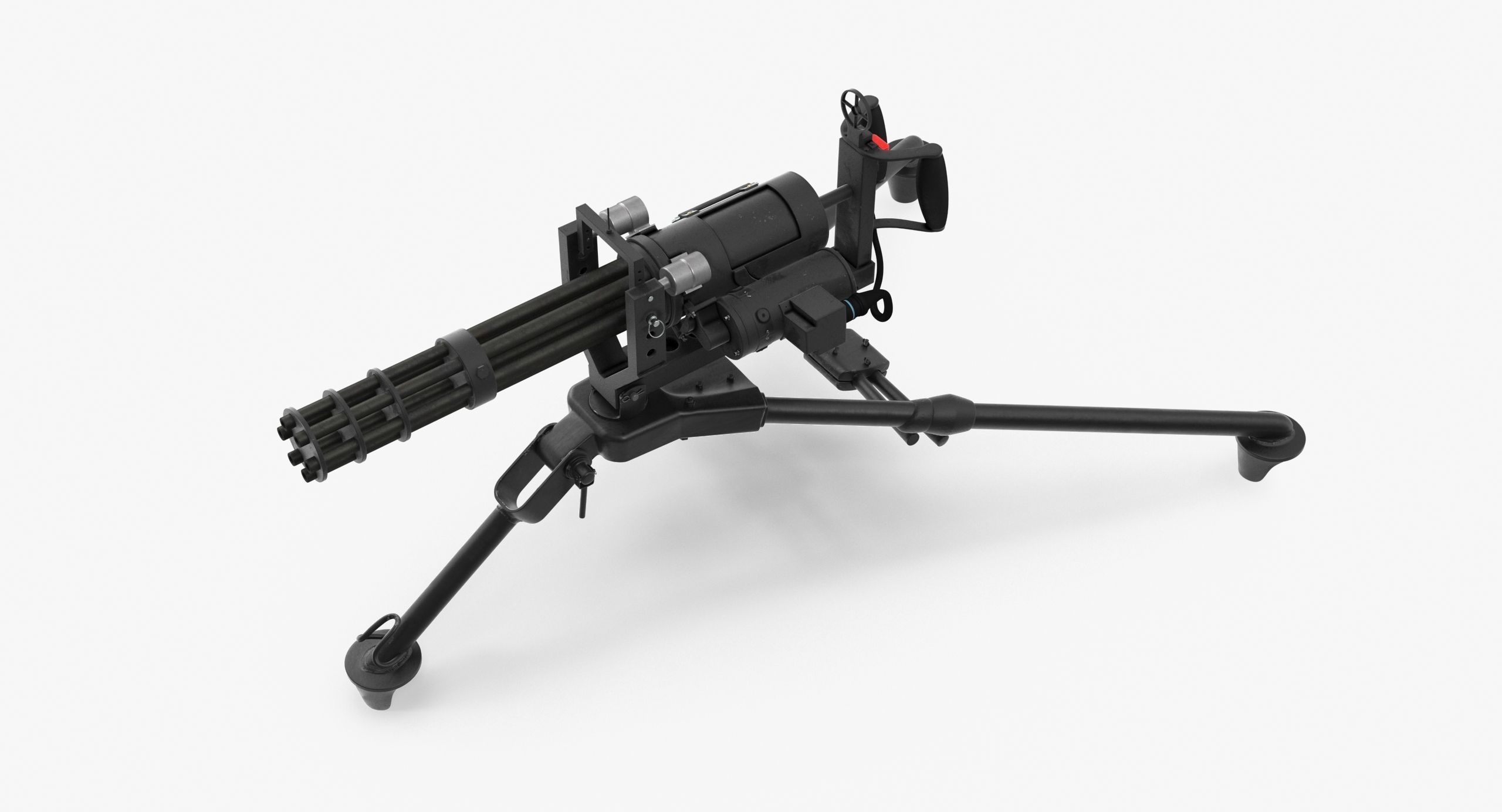 M134 Minigun Tripod Mounted Clean Low-poly 3D model_16