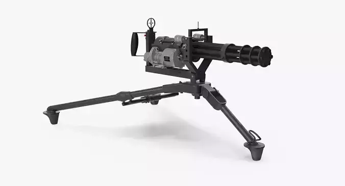 M134 Minigun Tripod Mounted Clean Low-poly 3D model