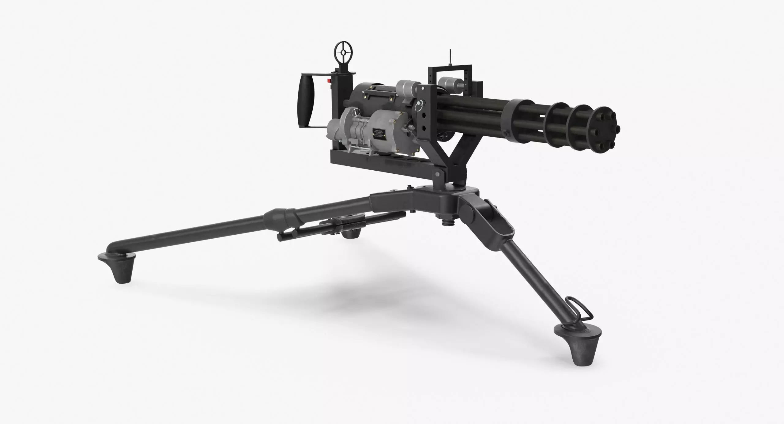 M134 Minigun Tripod Mounted Clean Low-poly 3D model_0