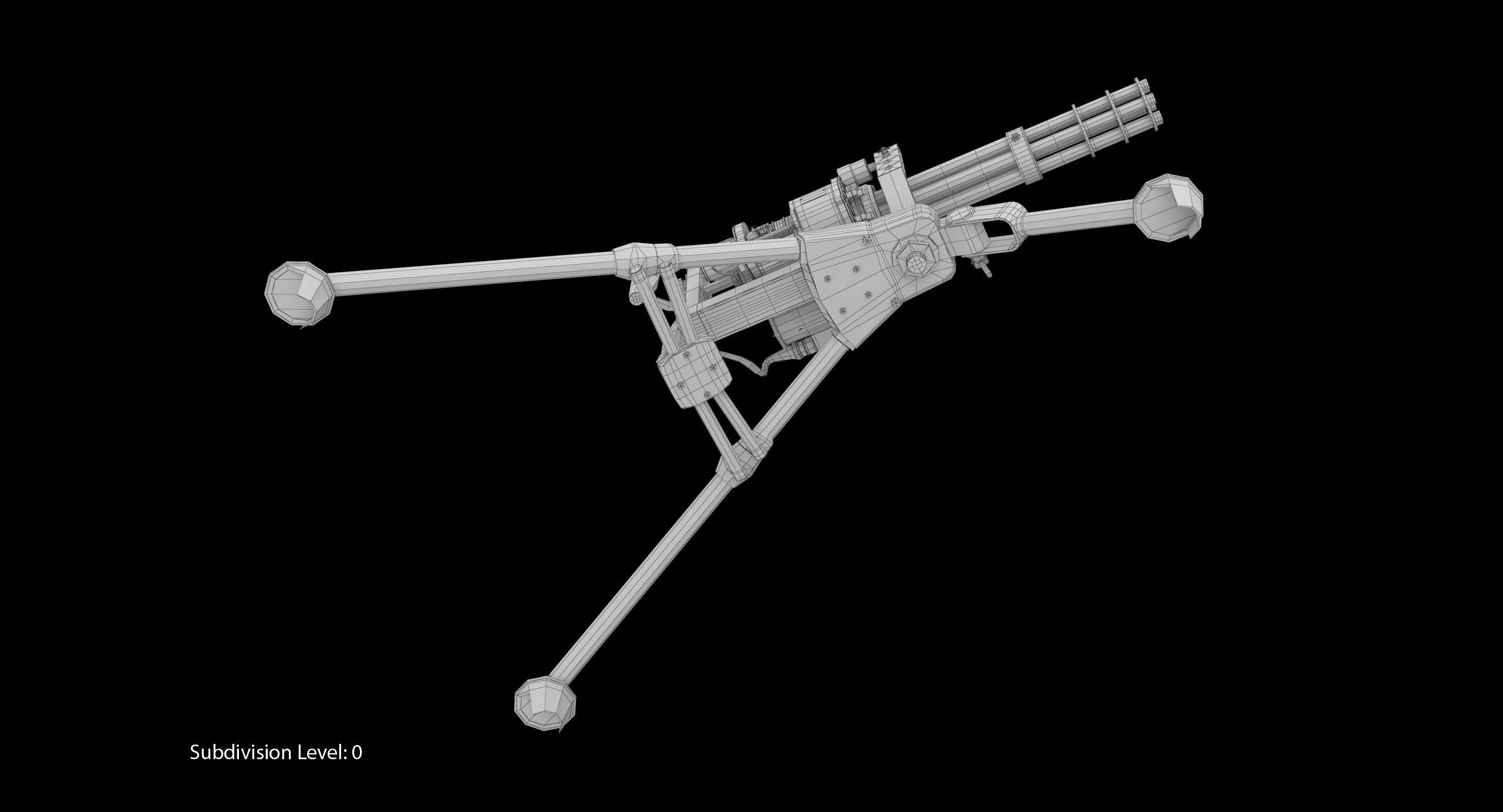 M134 Minigun Tripod Mounted Clean Low-poly 3D model_20