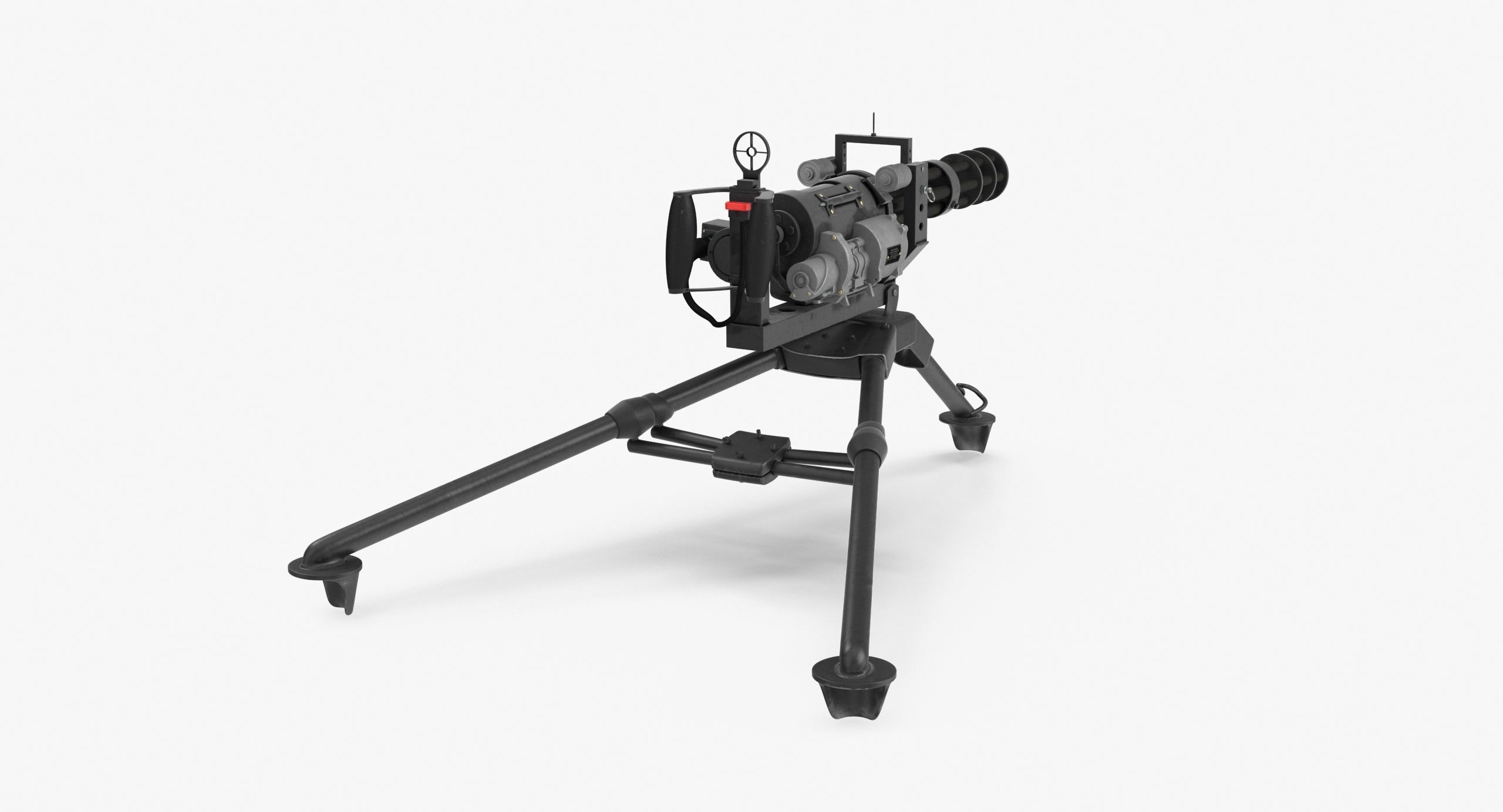 M134 Minigun Tripod Mounted Clean Low-poly 3D model_7
