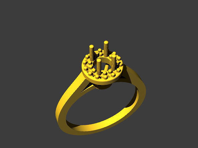 Solitaire Halo ring 3D print model