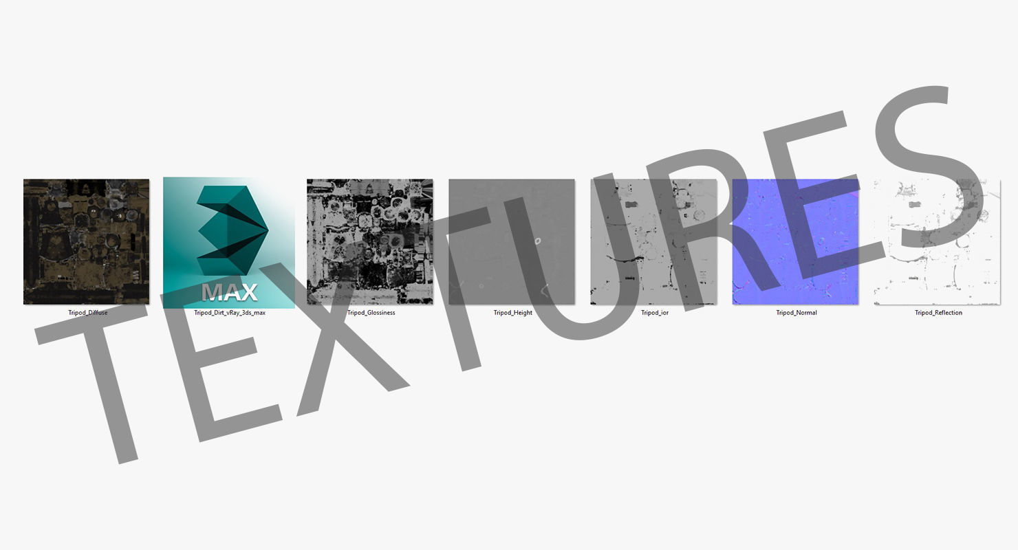 M134 Minigun Tripod Mounted Dirt Low-poly 3D model_24