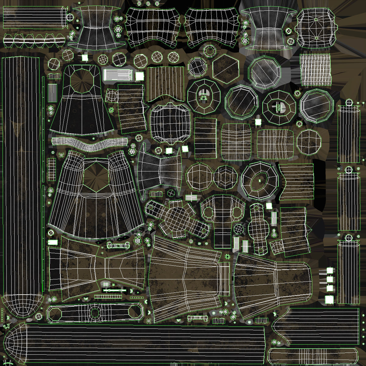 M134 Minigun Tripod Mounted Dirt Low-poly 3D model_26