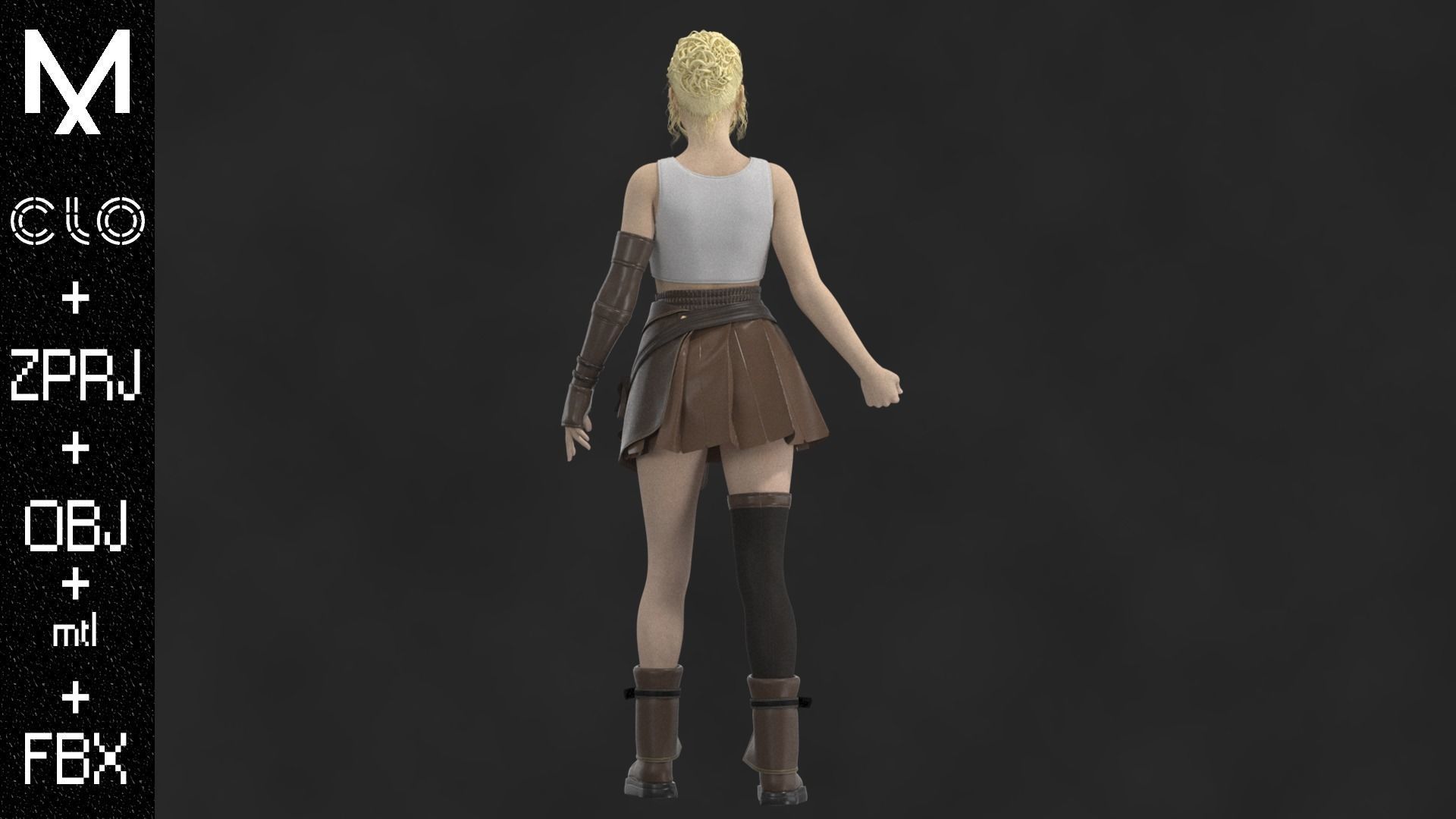 New Outfit Female Marvelous designer Clo3d OBJ mtl FBX ZPRJ 3D model_7