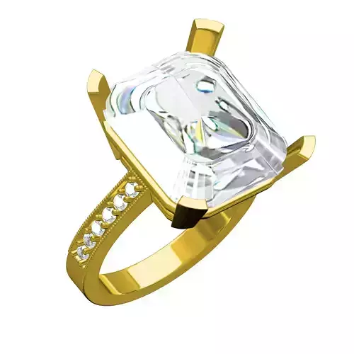 Large Stone Solitaire Ring