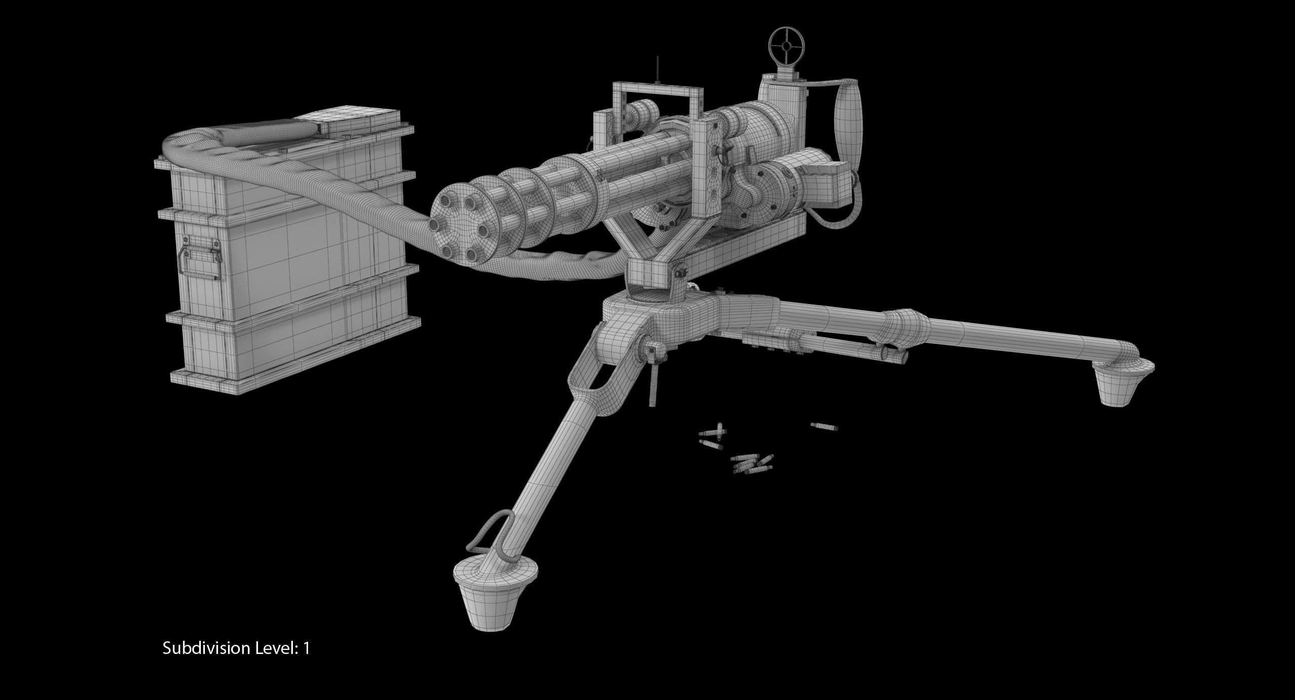 M134 Minigun Tripod Mounted and Ammo Crate Collection _30