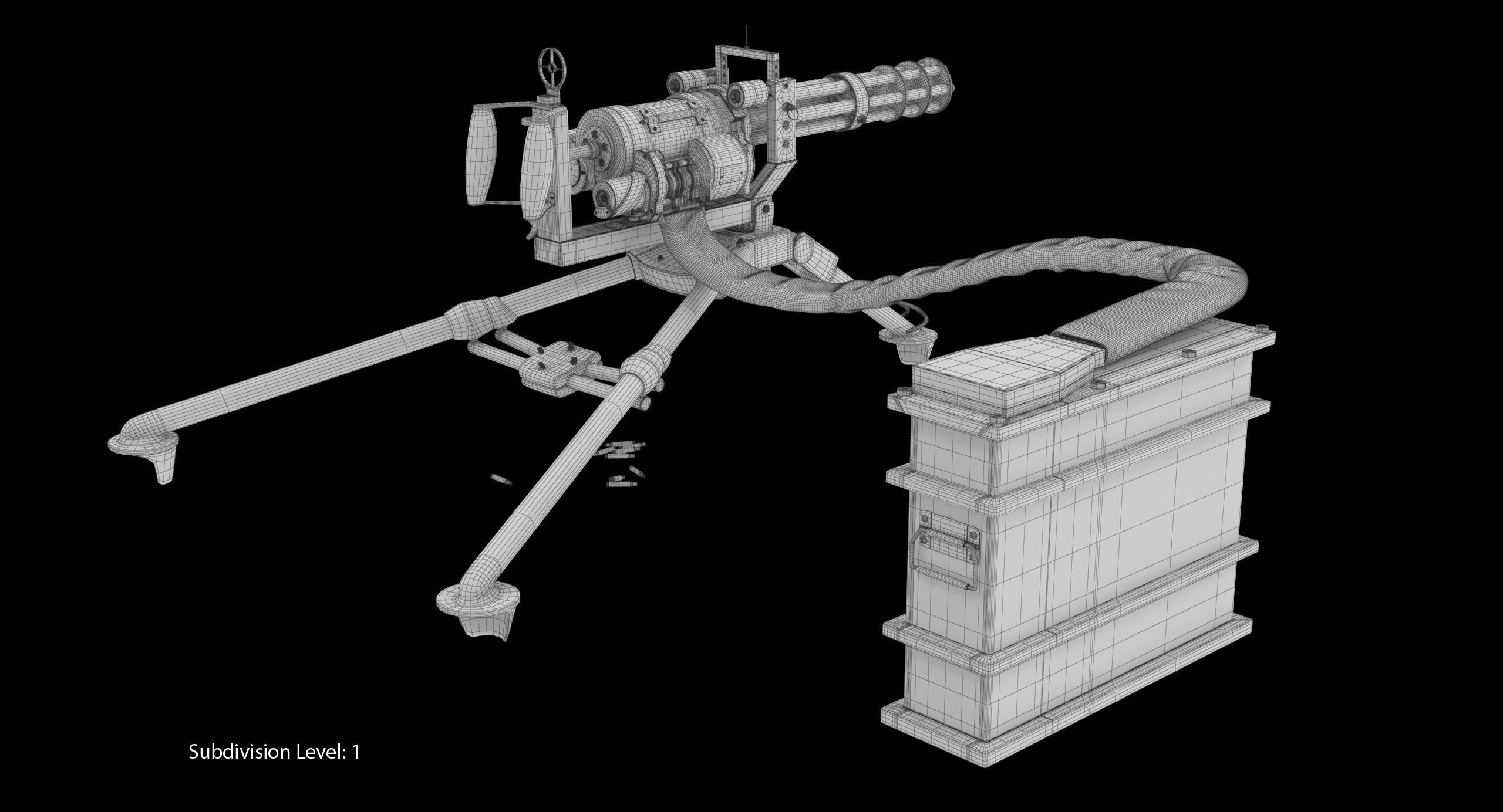 M134 Minigun Tripod Mounted and Ammo Crate Collection _24