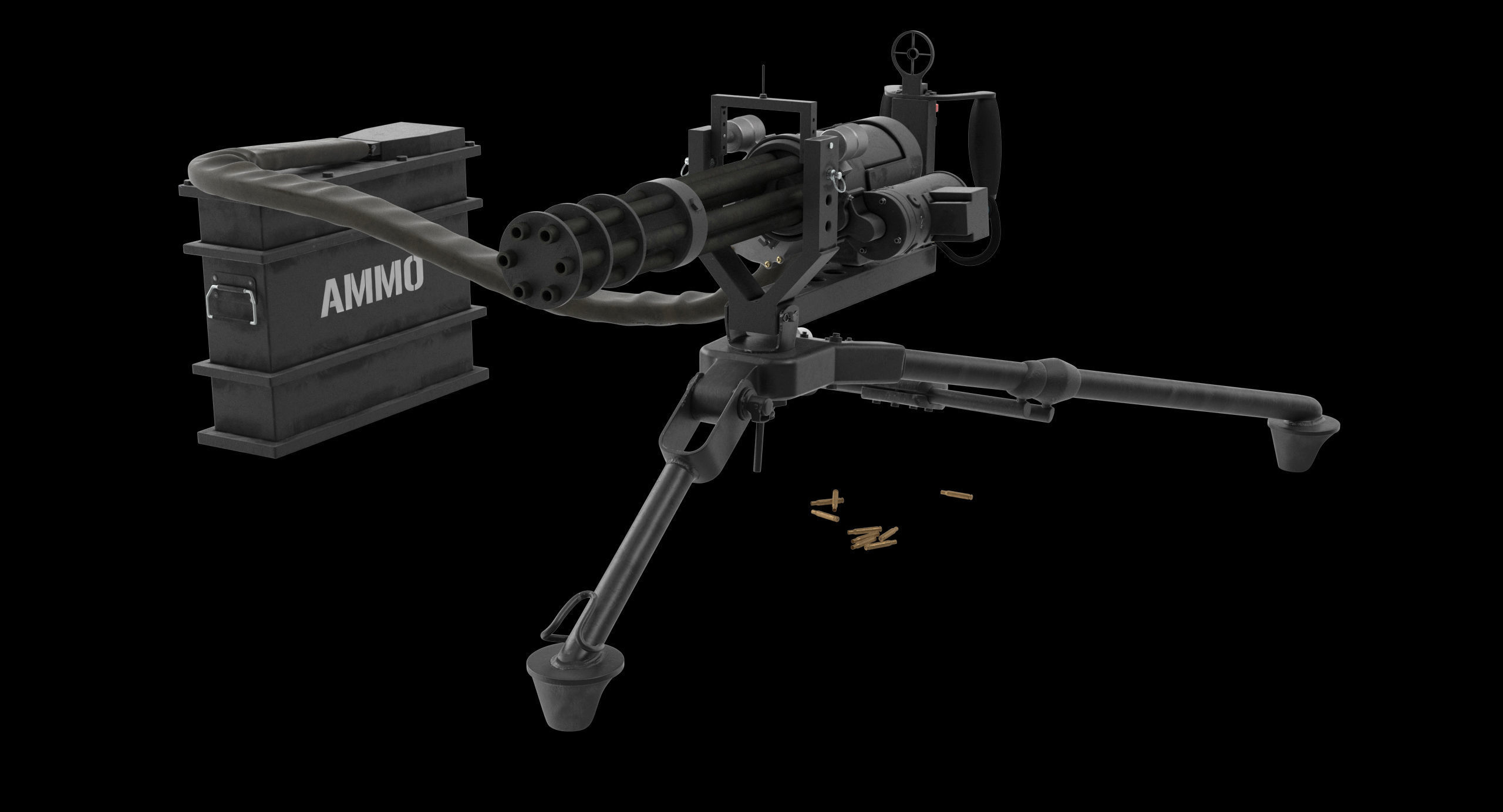 M134 Minigun Tripod Mounted and Ammo Crate Collection _16