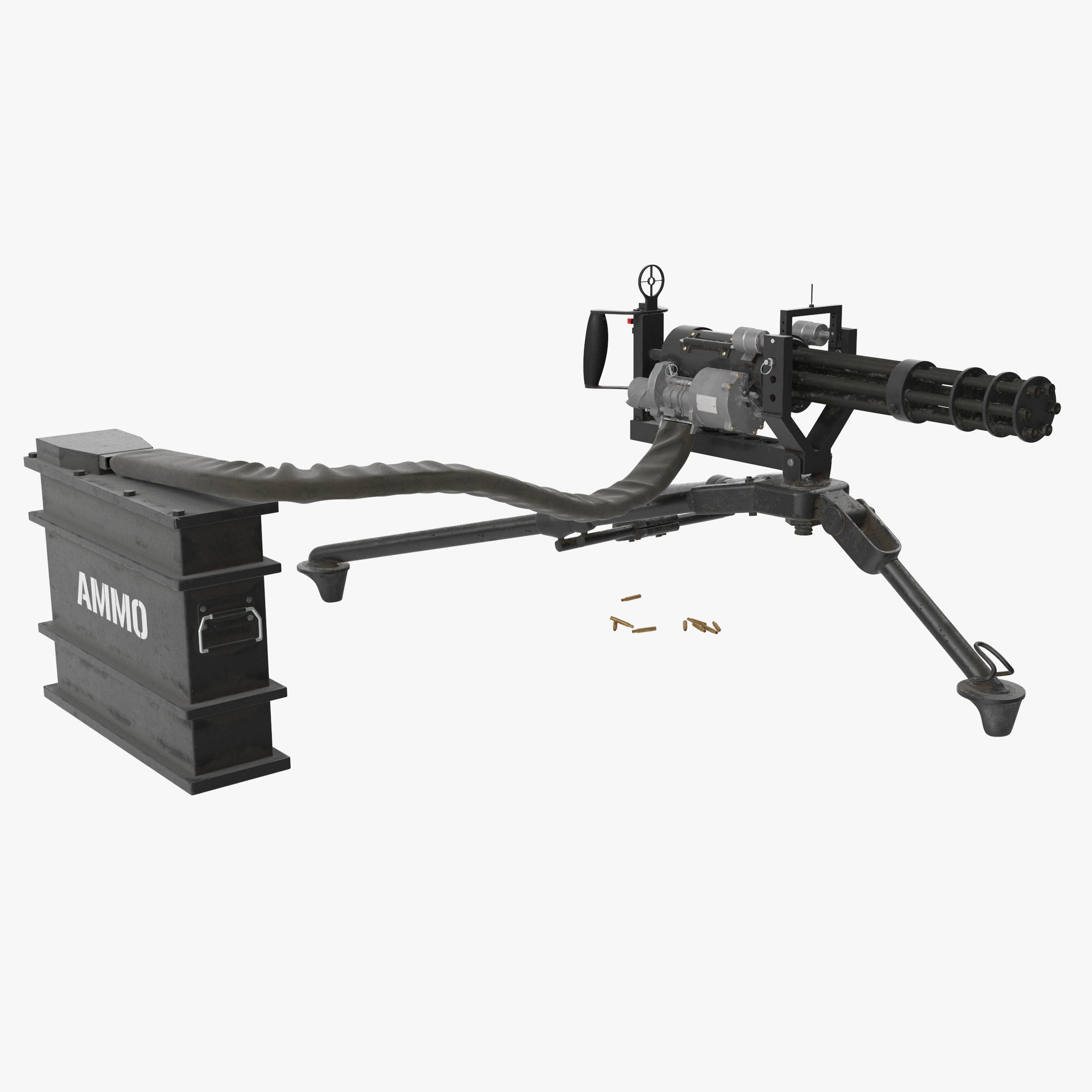 M134 Minigun Tripod Mounted and Ammo Crate Collection _3
