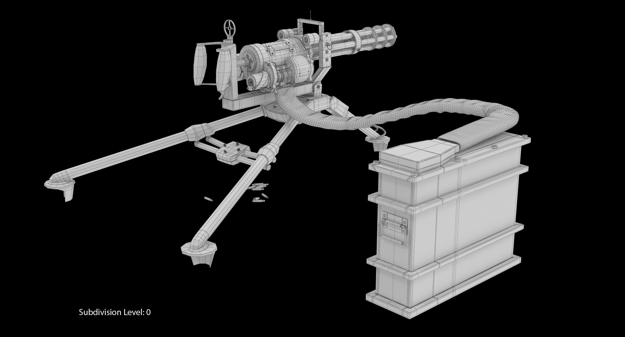 M134 Minigun Tripod Mounted and Ammo Crate Collection _23