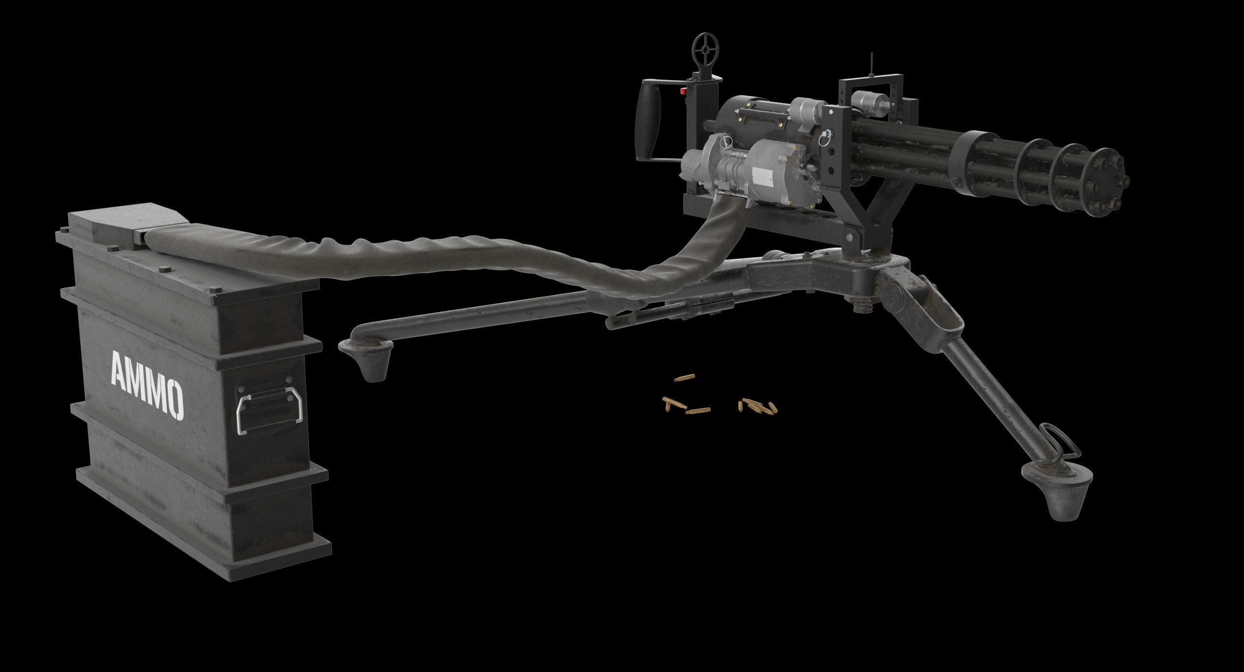 M134 Minigun Tripod Mounted and Ammo Crate Collection _4