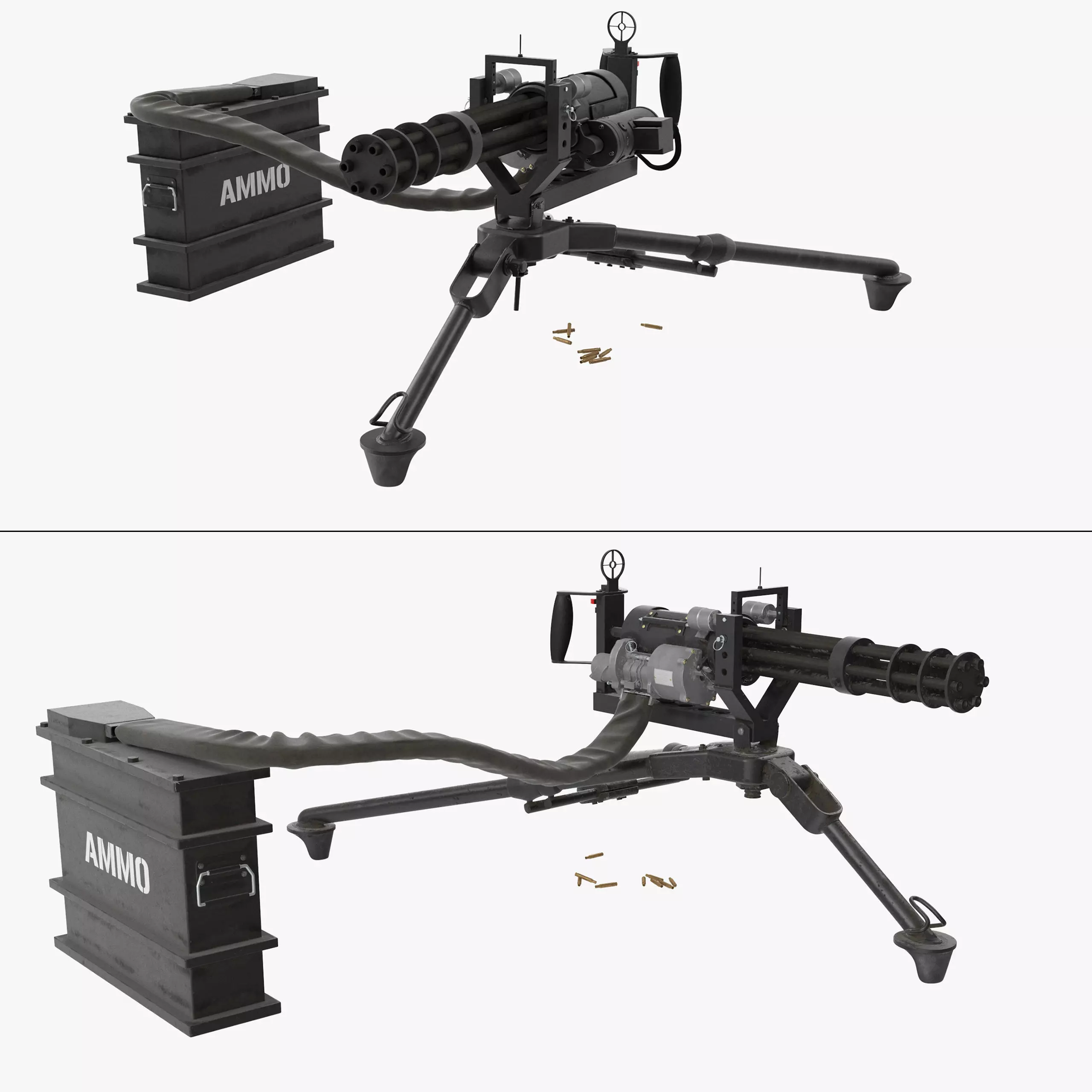 M134 Minigun Tripod Mounted and Ammo Crate Collection _0